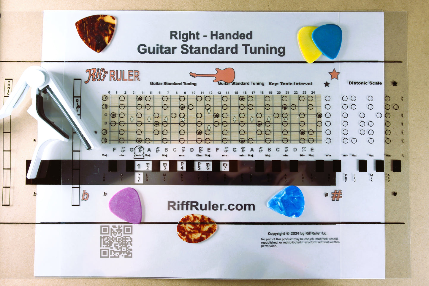 Free Riff Ruler Printable Download: Guitar standard tuning right handed