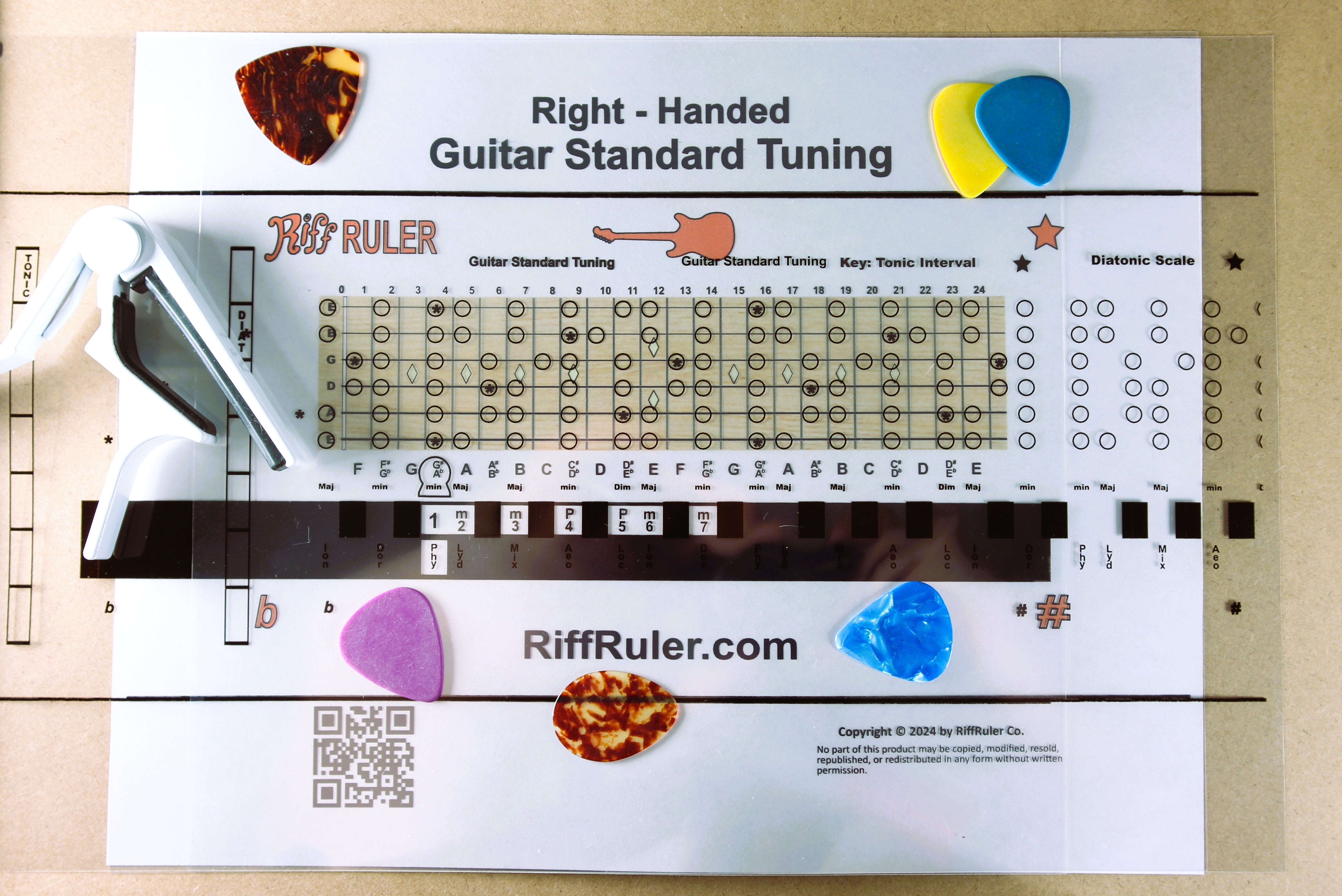Free Riff Ruler Printable Download: Guitar standard tuning right hande ...